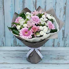 Букет цветов из:  Герберы, Альстромерии и Хризантемы в Юрцово