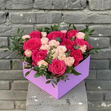 Цветочная композиция из Розы в коробке в Юрцово