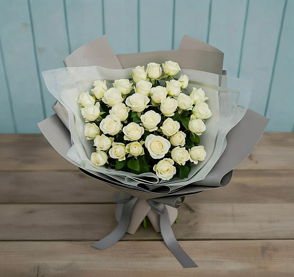 Букет Белоснежная нежность в Юрцово