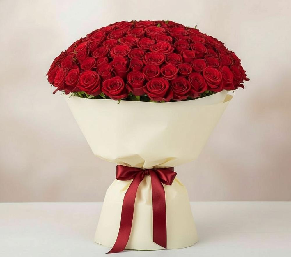 Букет 101 Красная роза Милано в Юрцово