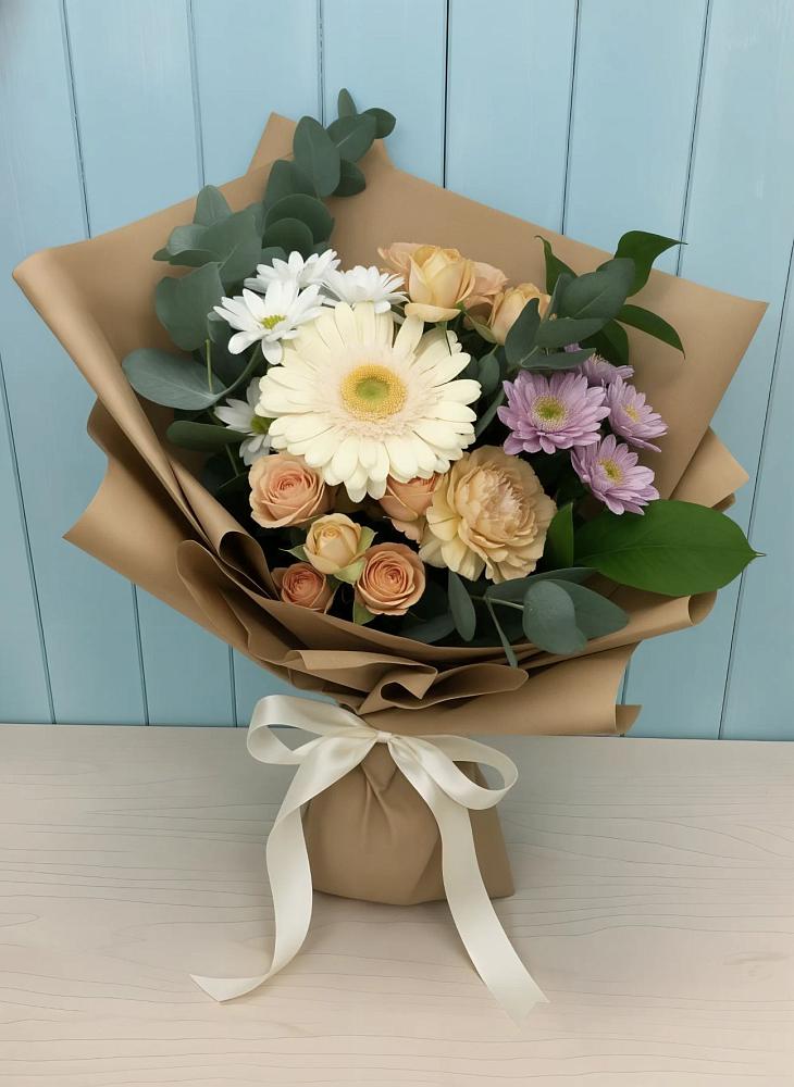 Букет цветов из: Герберы и Хризантемы в Юрцово