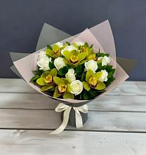 Букет цветов из:  Орхидеи и Розы в Юрцово