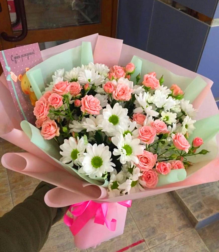 Букет цветов из: Розы и Хризантемы в Юрцово