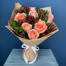 Букет цветов из:  Розы и Альстромерии в Юрцово