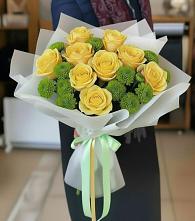 Букет цветов из:  Хризантемы и Розы в Юрцово