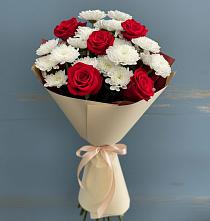 Букет цветов из:  Розы и Хризантемы в Юрцово