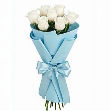 Букет 7 белых роз Проуд в Юрцово