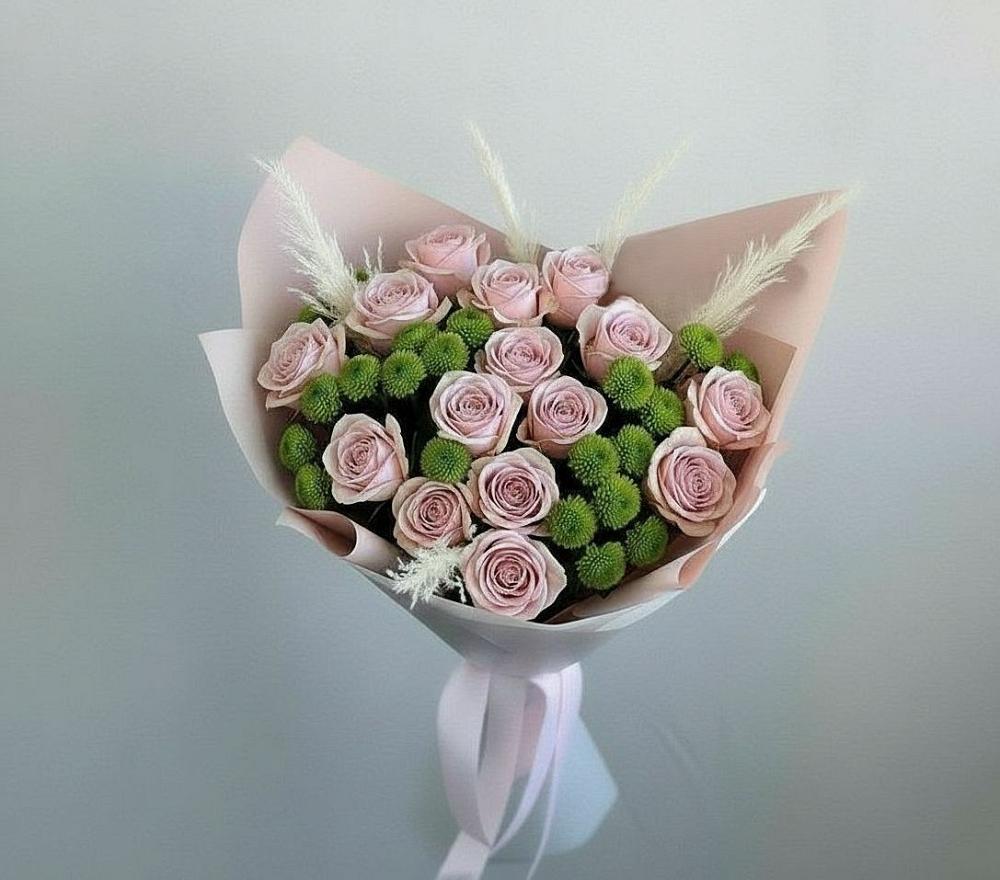 Букет цветов из: Розы и Хризантемы в Юрцово