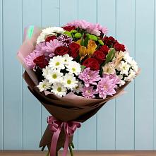 Букет цветов из:  Розы, Хризантемы и Альстромерии в Юрцово