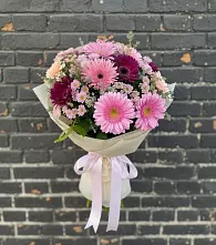 Букет цветов из:  Герберы и Хризантемы в Юрцово