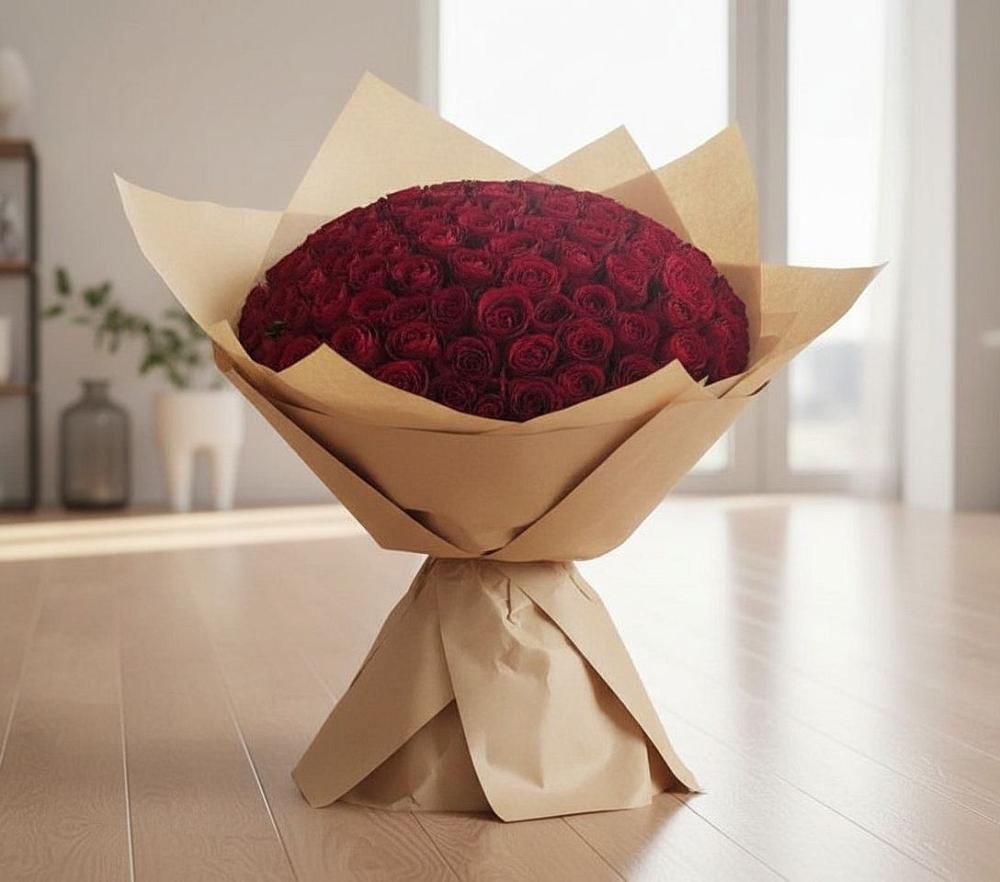Букет 101 Красная роза в Юрцово