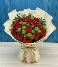 Букет цветов из:  Розы и Хризантемы в Юрцово