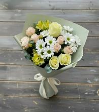 Букет цветов из:  Альстромерии, Розы и Хризантемы в Юрцово