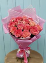 Букет 15 Розовых роз Равель в Юрцово
